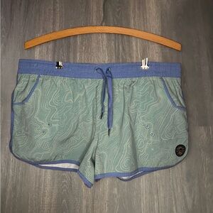 United By Blue Topographic Print Shorts Size L Sustainable Drawstring